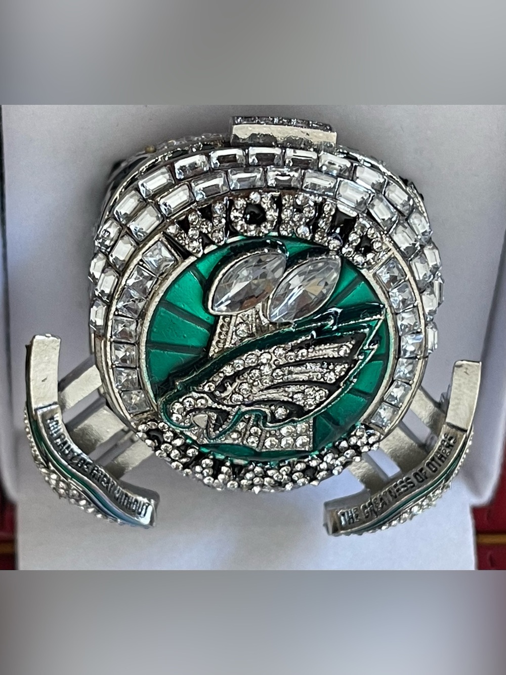 Premium Boxed Philadelphia Eagles 2025 Hurts #1 Championship Ring- Pop Out Wings